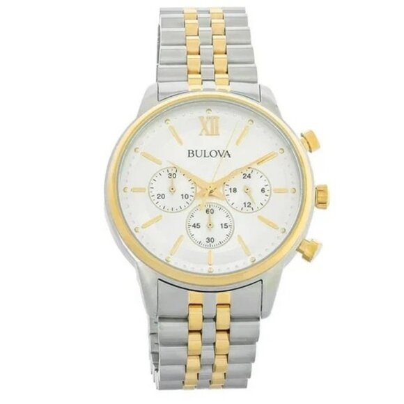 Bulova Men's Classic Chronograph Quartz Silver Watch 41MM 98A287 - Picture 1 of 2
